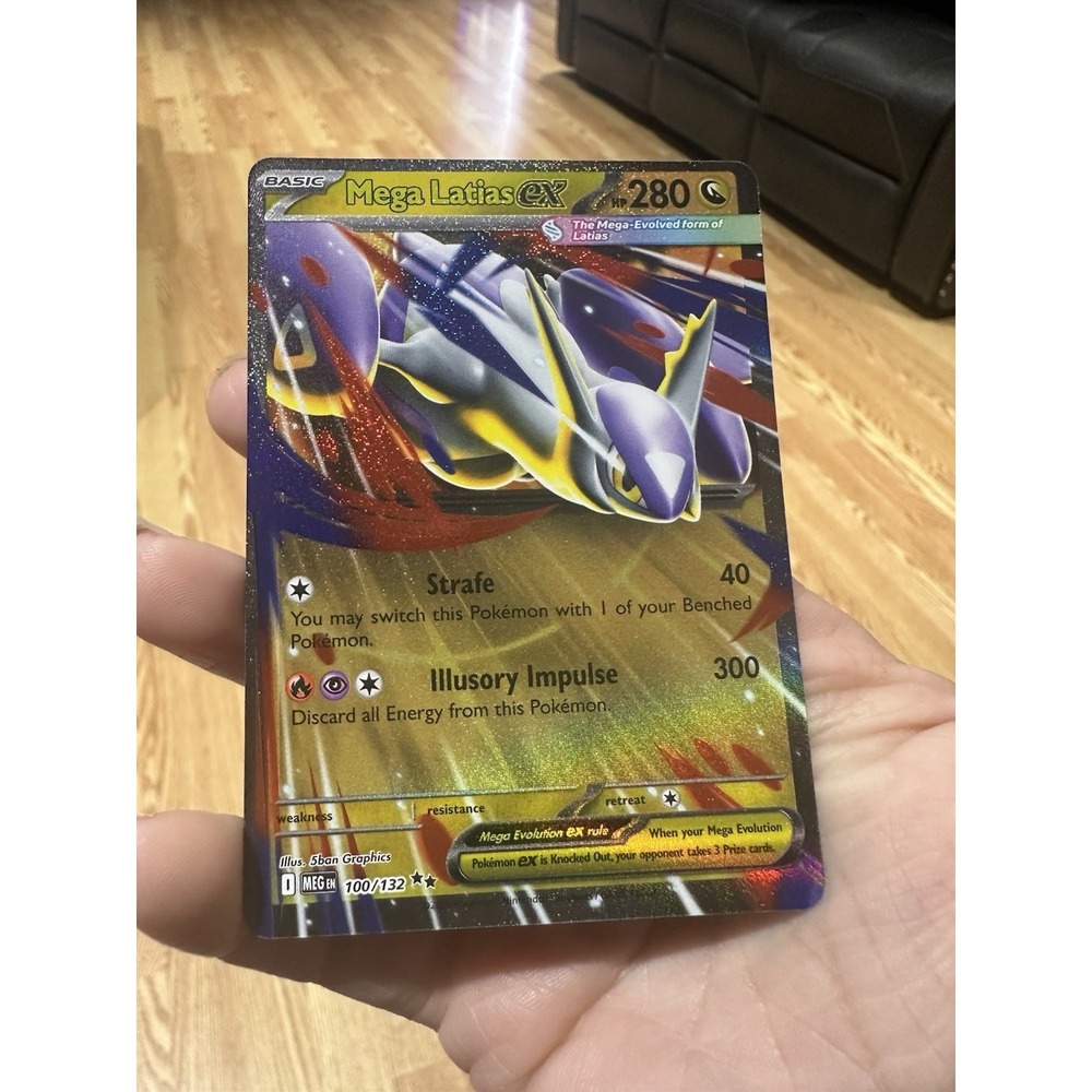 Mega Latias ex MISCUT ERROR 100/132 Double Rare Mega Evolution Pokemon Near Mint